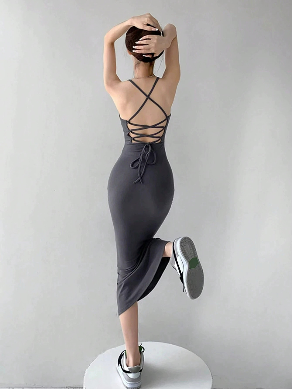ZARA Sexy Crisscross Back Bodycon Mermaid Spaghetti Strap Summer Dress